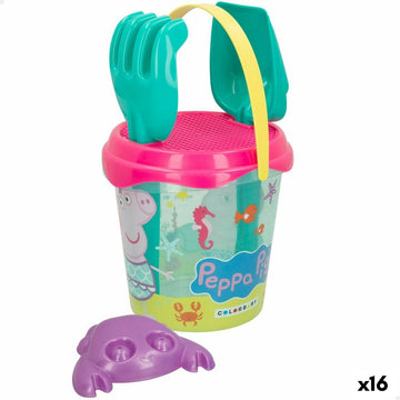 Beach toys set Peppa Pig Ø 18 cm (16 Units)