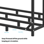 70" Outdoor Metal Log Store Stack Holder Wood Firewood Rack Garden Storage Shed with Waterproof Roof - Elite Outdoor Living