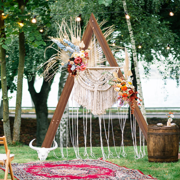 10.2FT Tall Rustic Triangle Wedding Arch Thicken Wooden Backdrop Stand Frame for Garden Wedding Ceremony Decorations - Elite Outdoor Living
