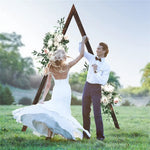 10.2FT Tall Rustic Triangle Wedding Arch Thicken Wooden Backdrop Stand Frame for Garden Wedding Ceremony Decorations - Elite Outdoor Living