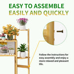6 Tier Natural Bamboo Plant Stand Holder Corner Flower Pot Display Book Photo for Living Room Balcony Garden - Elite Outdoor Living