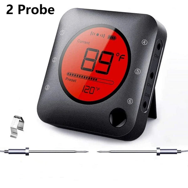 Wireless Bluetooth Meat Thermometer Digital BBQ Kitchen Thermometer Support 6 Probe for Smoker Cooking Grill Oven Candy - Elite Outdoor Living