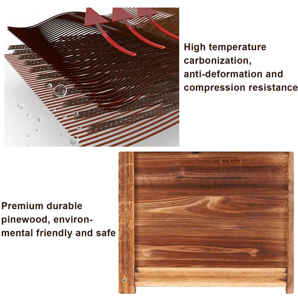 Wooden Raised Flower Bed Indoor Outdoor Vegetable Herb Planter Pot Garden Bed Flower Display - Elite Outdoor Living