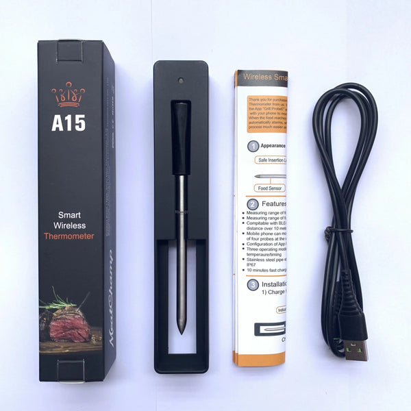 Wireless Meat Food Thermometer for Oven Grill BBQ Steak Turkey Smoker Kitchen Smart Digital Bluetooth Barbecue Gifts MeatChamp - Elite Outdoor Living