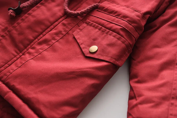 Winter Kids Clothes Plus Velvet Thicken Warm Jacket for Girls Casual Zipper Boys Outerwear Solid Versatile Children's Clothing