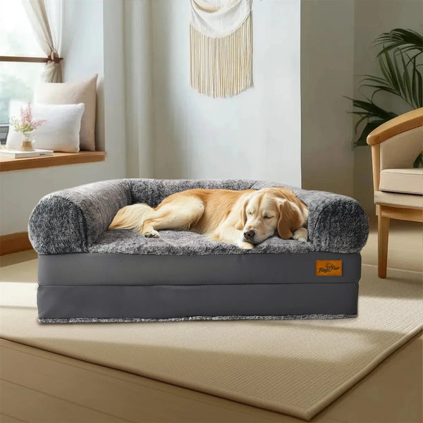 180cm Long Human Dog Bed Fits Adults and Pets Foldable Orthopedic Pet Bed Plush Cushion Cover with Bolster