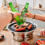 13Inch Korean BBQ Grill Multifunctional Charcoal Barbecue Grill Round Camping Grill Stove Tabletop Smoker Grill Grilled Net&Tray - Elite Outdoor Living