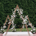 10.2FT Tall Rustic Triangle Wedding Arch Thicken Wooden Backdrop Stand Frame for Garden Wedding Ceremony Decorations - Elite Outdoor Living
