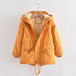 Winter Kids Clothes Plus Velvet Thicken Warm Jacket for Girls Casual Zipper Boys Outerwear Solid Versatile Children's Clothing