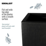 IDEALIST Lite Contemporary Trough Garden Planter, Light Concrete Outdoor Plant Pot H30 L65 W19 cm, 37L - Elite Outdoor Living
