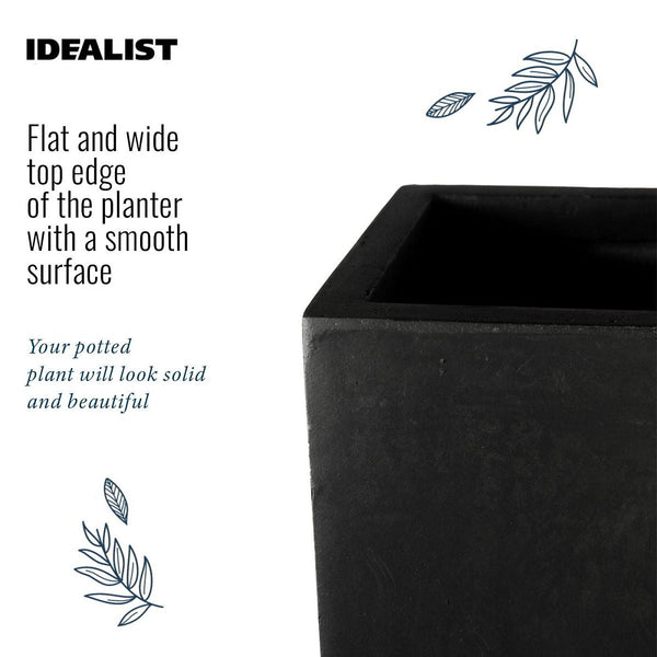IDEALIST Lite Contemporary Trough Garden Planter, Light Concrete Outdoor Plant Pot H30 L65 W19 cm, 37L - Elite Outdoor Living