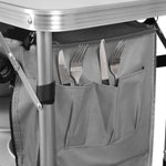 WOLTU Aluminium Foldable Camping Cabinet Travel Kitchen Cooking Storage Rack BBQ Table with Carry Bag for Outdoor  Garden Picnic
