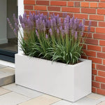 IDEALIST Lite Contemporary Trough Garden Planter, Light Concrete Outdoor Plant Pot H30 L65 W19 cm, 37L - Elite Outdoor Living