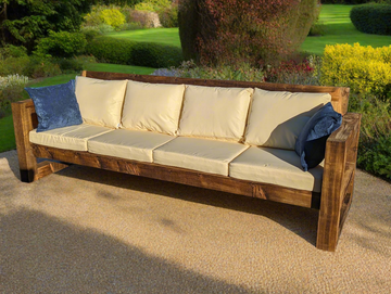 Solid Wood Garden Sofa 4 seat