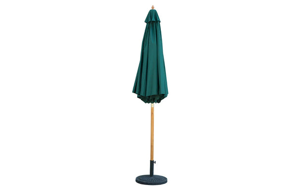 Bali Hunter Green Wooden Parasol 2.85m - Elite Outdoor Living