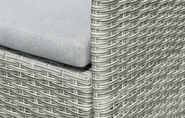 Bridgetown 4 Seater Round Rattan and Polywood Grey Garden Dining Set 120cm - Elite Outdoor Living