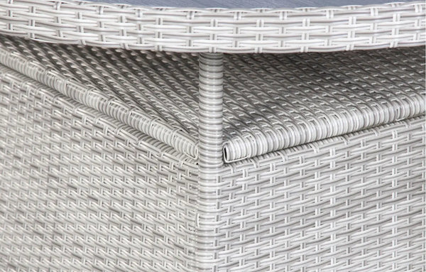 Bridgetown 4 Seater Round Rattan and Polywood Grey Garden Dining Set 120cm - Elite Outdoor Living