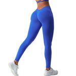 Seamless V Waist Yoga Pants Female High Waist Hip Lift