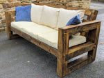 Solid Wood Garden Sofa 3 seat
