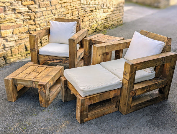 Solid Wood Garden Chair/Lounger Full Set