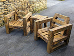 Solid Wood Garden Chair/Lounger Half set