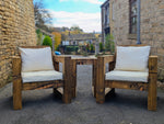 Solid Wood Garden Chair/Lounger Half set