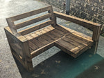 Solid Wood Garden Sofa 2 seat with foot rest