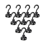 10 Pack Ultra Strong Black Magnetic Hanging Hooks - Elite Outdoor Living