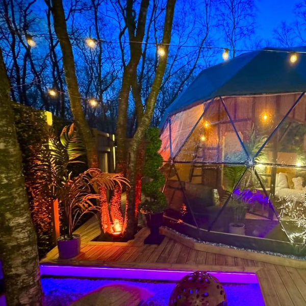 13M / 42FT Super Festoon Warm White Outdoor Plug-in Connectable LED String Lights - Elite Outdoor Living