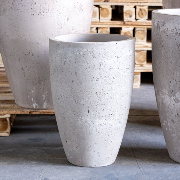 Vessara | Truffle – 55cm Tall Concrete Planter – 32L Vase-Style Plant Pot - Elite Outdoor Living
